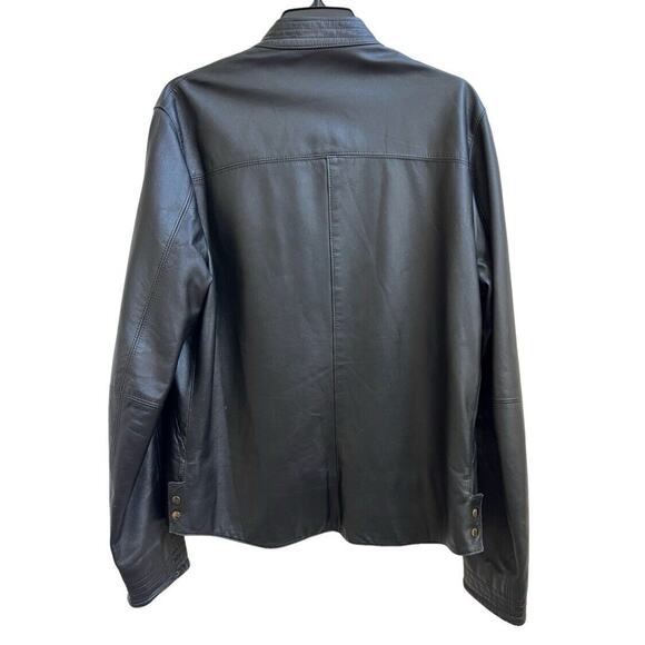 Sandy Dalal Vtg Leather Jacket Mens Sz 48 US M Black Full Zip Pockets - Picture 2 of 9
